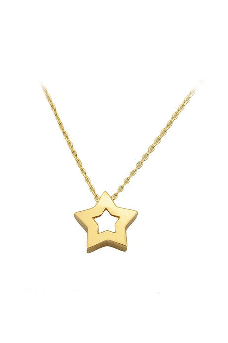 Collar de estrella de oro macizo | 14K (585) | 1,64 gramos