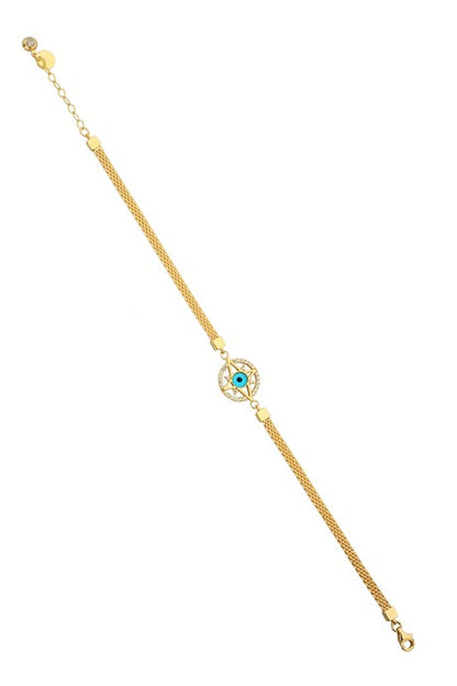 Pulsera de mal de ojo con estrella de oro macizo | 14K (585) | 6,48 gramos