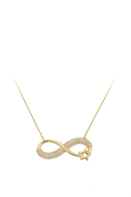 Solid Gold Star Infinity Necklace | 14K (585) | 2.45 gr