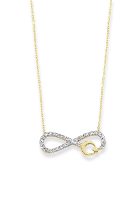 Solid Gold Star Infinity Necklace | 14K (585) | 2.03 gr