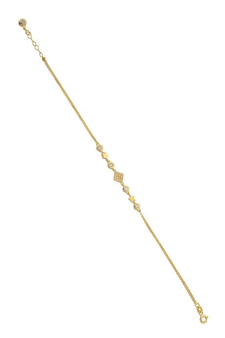 Solid Gold Star Design Bracelet | 14K (585) | 2.72 gr