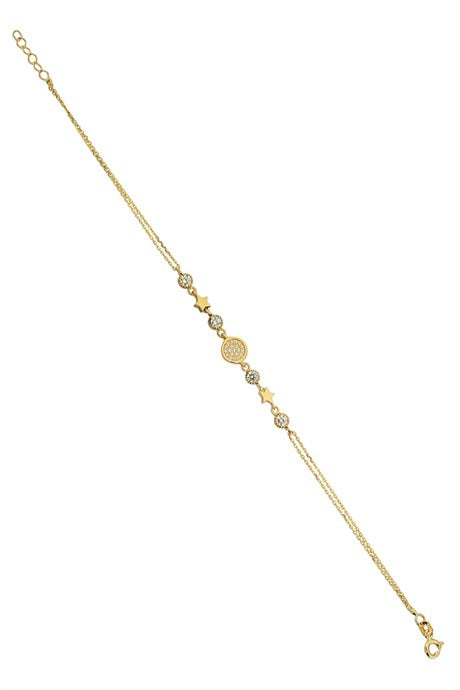 Pulsera de diseño de estrella de oro macizo | 14K (585) | 2,68 gramos