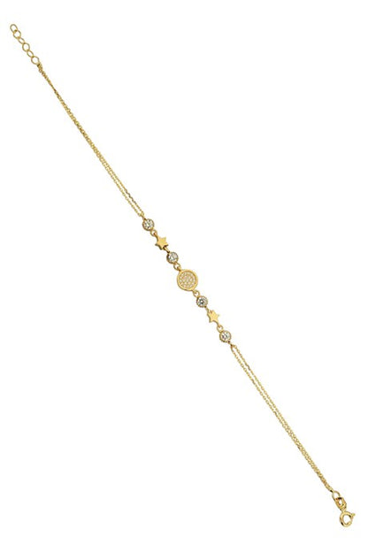 Solid Gold Star Design Bracelet | 14K (585) | 2.68 gr