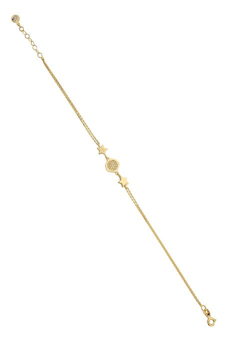 Solid Gold Star Design Bracelet | 14K (585) | 2.22 gr