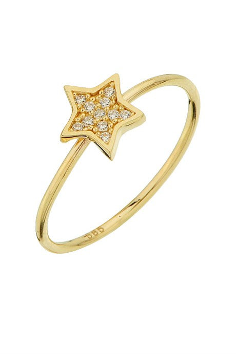 Anillo de estrella de oro macizo | 14K (585) | 1,03 gramos