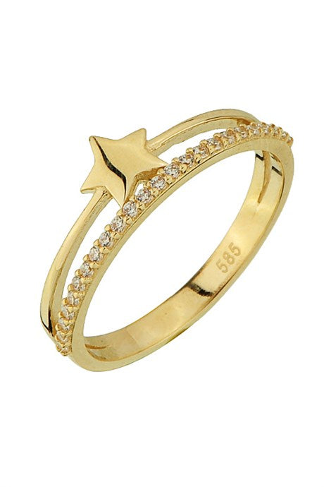 Solid Gold Star Ring | 14K (585) | 2.17 gr
