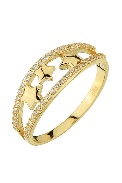 Solid Gold Star Ring | 14K (585) | 2.13 gr