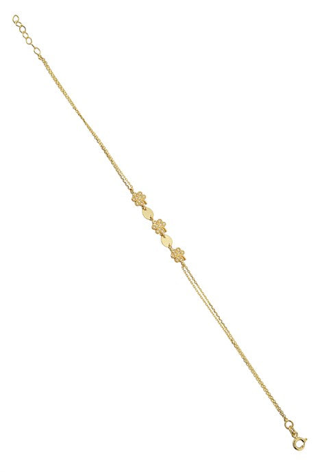 Solid Gold Clover Bracelet | 14K (585) | 1.80 gr