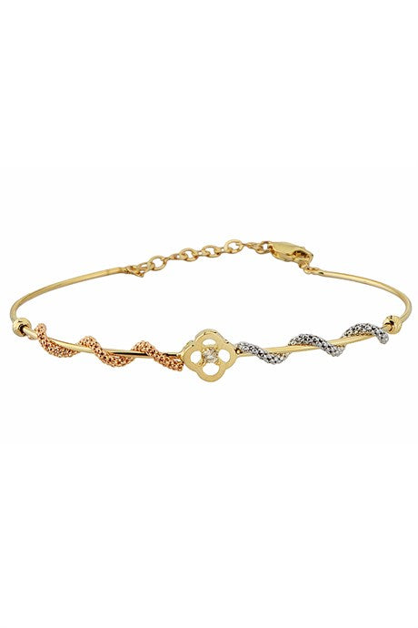 Solid Gold Clover Bracelet | 14K (585) | 3.33 gr