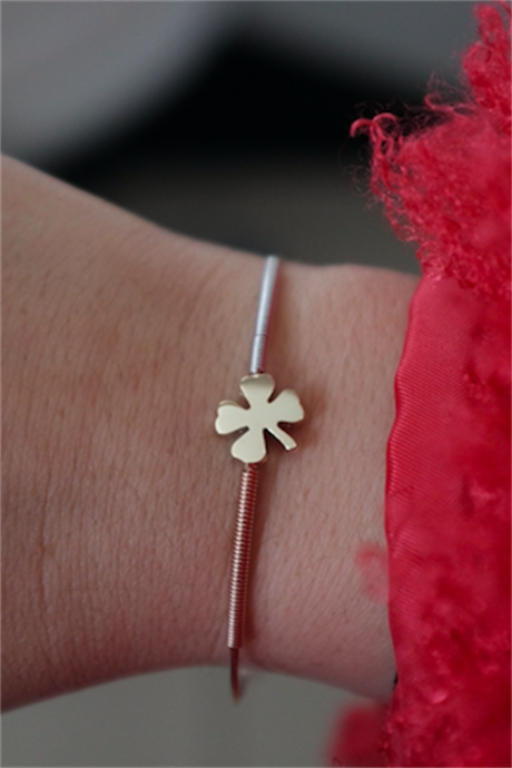 Solid Gold Clover Bracelet | 14K (585) | 4.08 gr