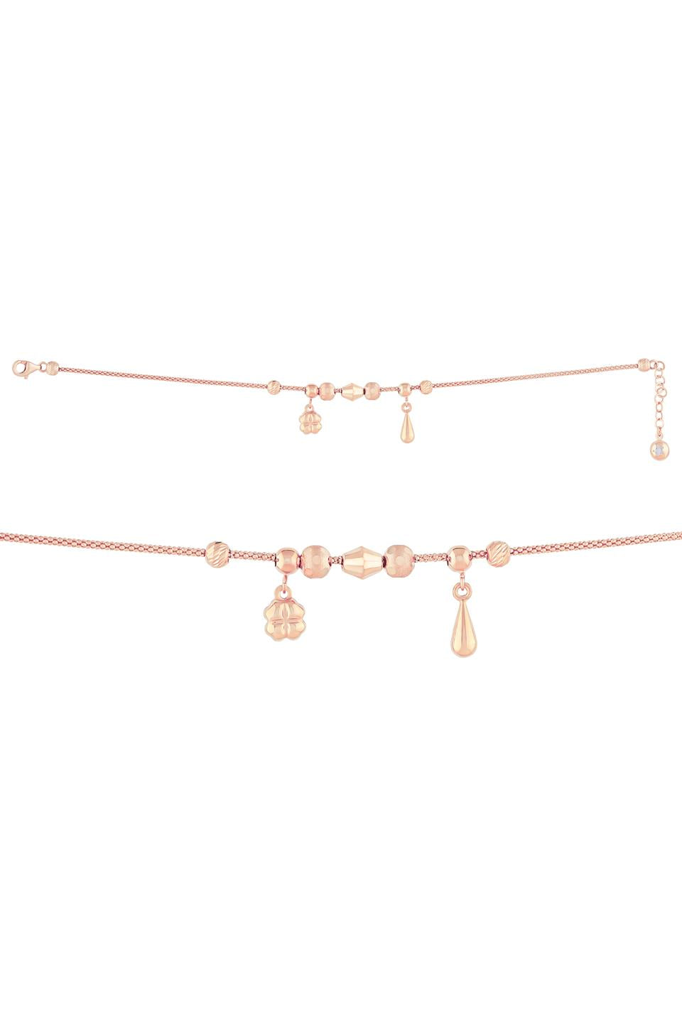 Solid Gold Clover Charm Bracelet