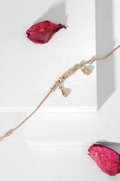 Solid Gold Clover Charm Bracelet