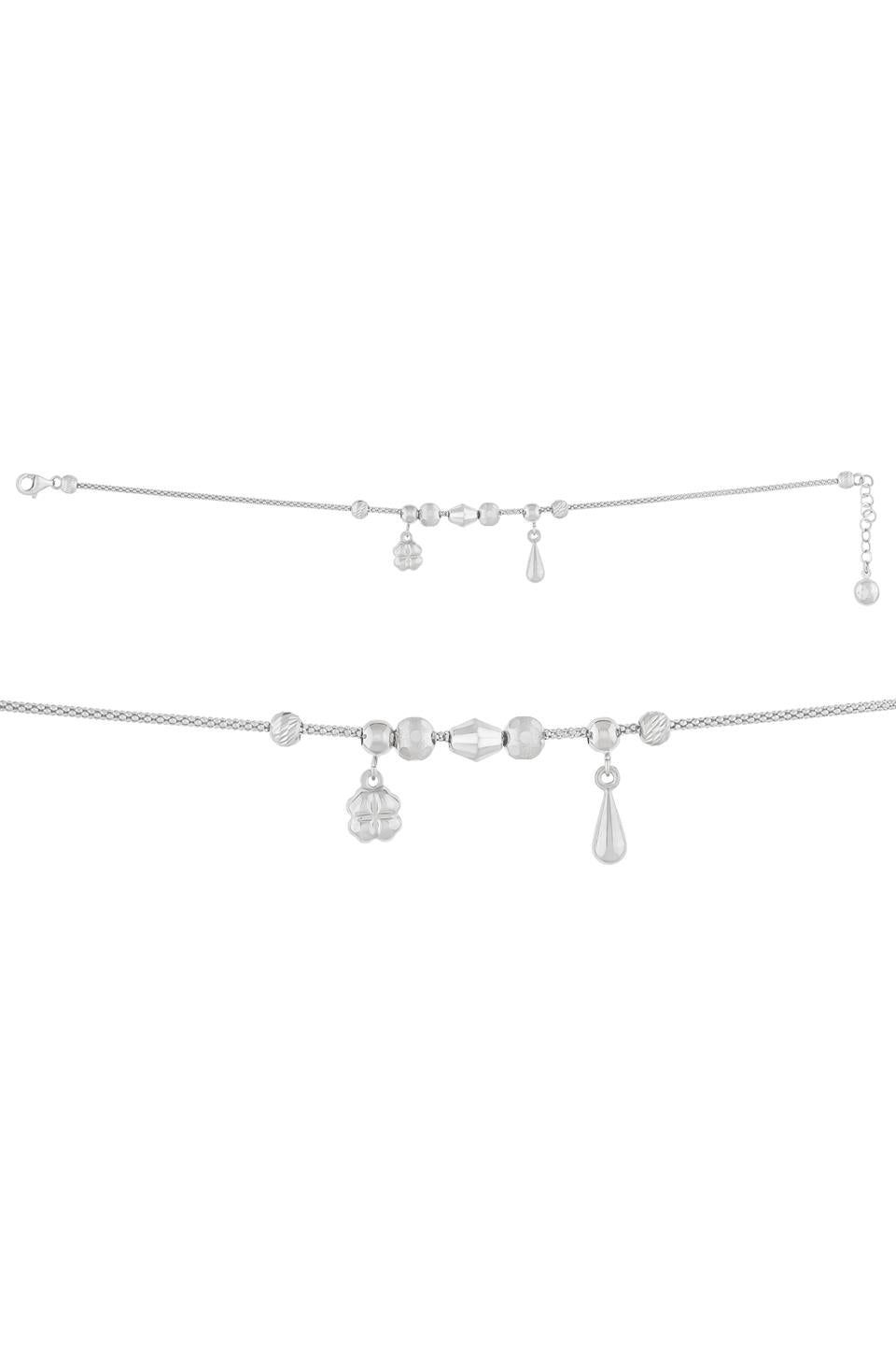 Solid Gold Clover Charm Bracelet