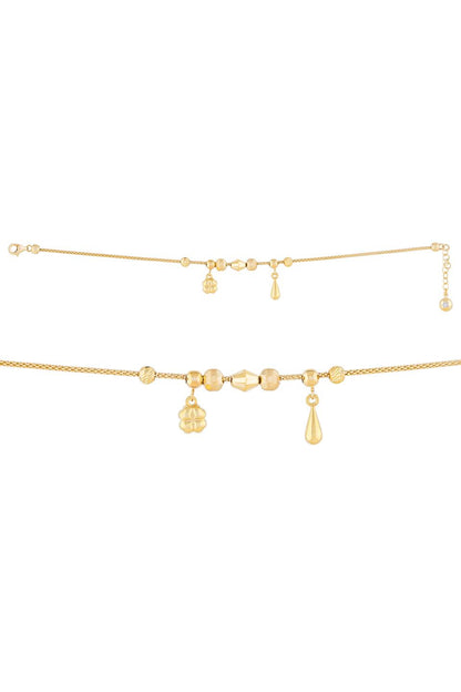 Solid Gold Clover Charm Bracelet