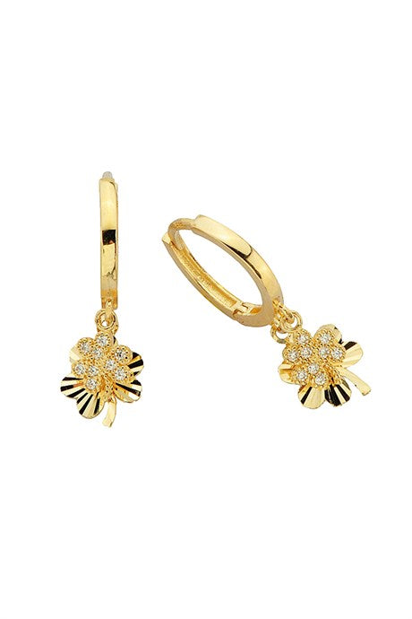 Solid Gold Clover Circle Earring | 14K (585) | 2.63 gr