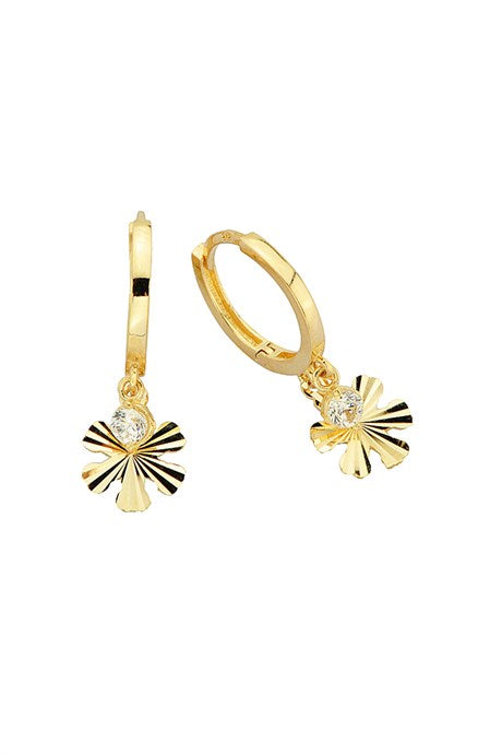 Solid Gold Clover Circle Earring | 14K (585) | 2.23 gr