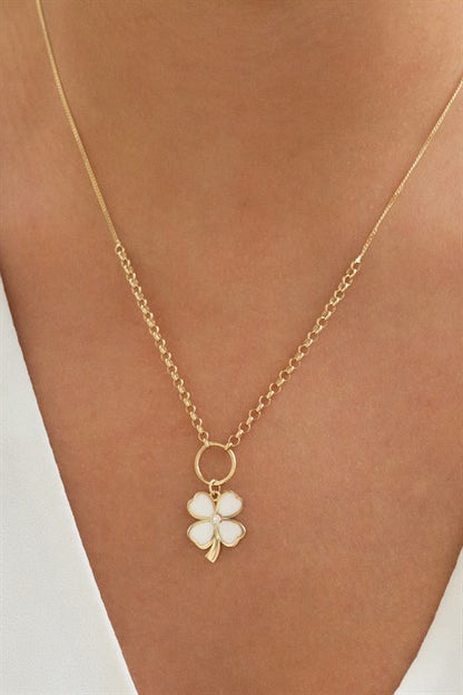 Solid Gold Clover Necklace | 14K (585) | 4.14 gr