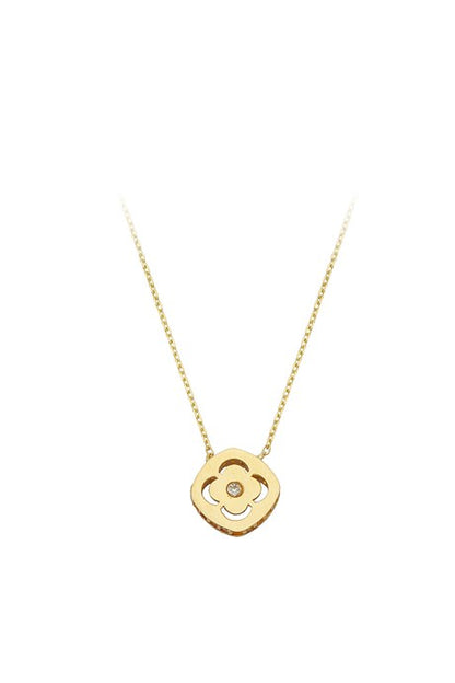 Solid Gold Clover Necklace | 14K (585) | 1.54 gr