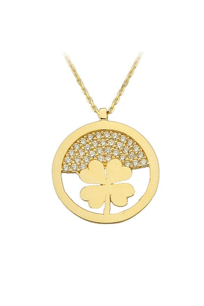 Solid Gold Clover Necklace | 14K (585) | 2.44 gr