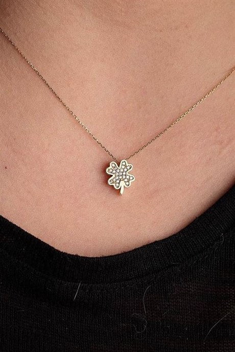 Solid Gold Clover Necklace | 14K (585) | 2.10 gr