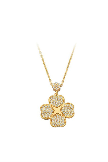 Solid Gold Clover Necklace | 14K (585) | 2.55 gr