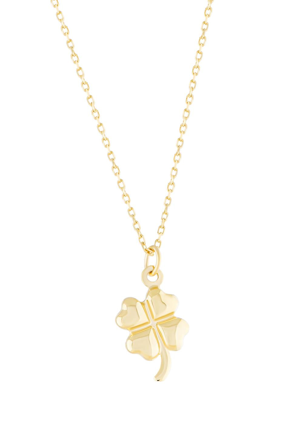 Solid Gold Clover Necklace