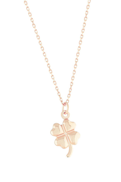 Solid Gold Clover Necklace