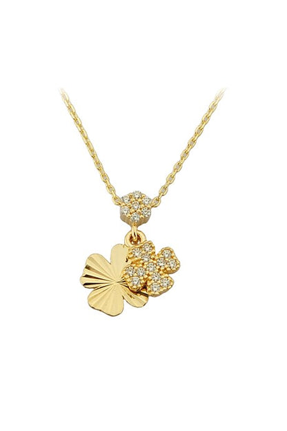 Solid Gold Clover Necklace | 14K (585) | 1.66 gr