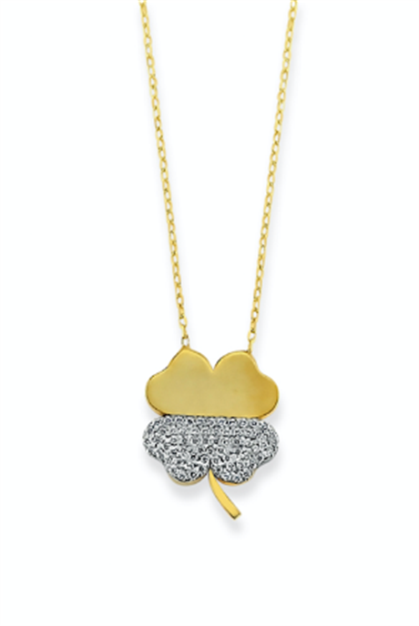Solid Gold Clover Necklace | 14K (585) | 2.72 gr