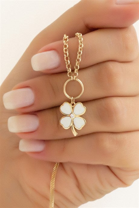 Solid Gold Clover Necklace | 14K (585) | 4.14 gr