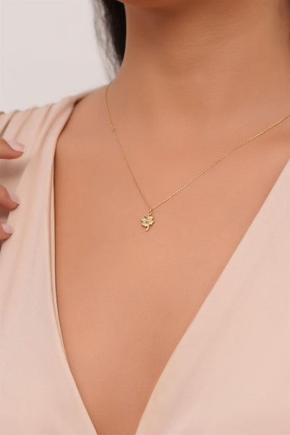 Solid Gold Clover Necklace