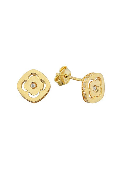 Solid Gold Clover Earring | 14K (585) | 1.68 gr
