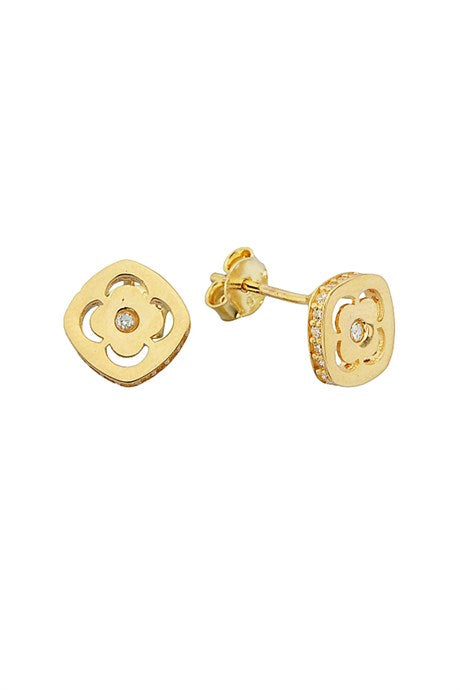 Solid Gold Clover Earring | 14K (585) | 1.68 gr