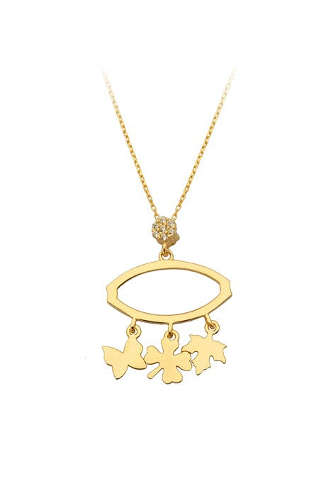 Solid Gold Clover Lucky Necklace | 14K (585) | 2.50 gr