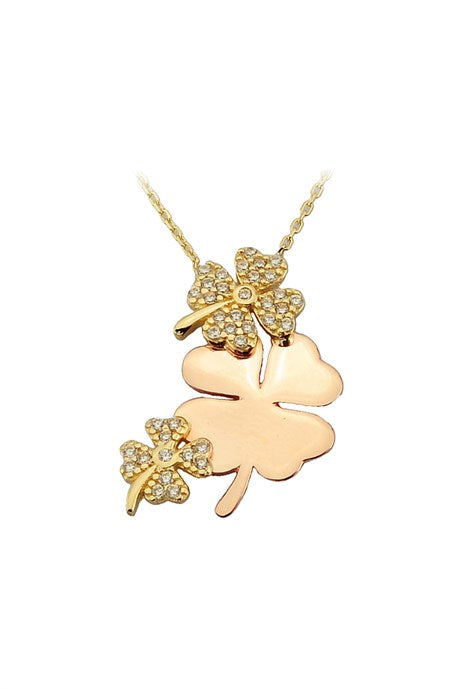 Solid Gold Clover Lucky Necklace | 14K (585) | 2.65 gr