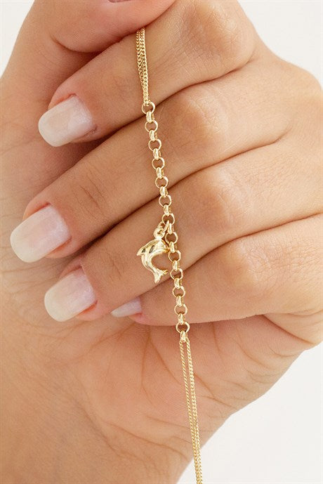 Bracelet dauphin en or massif | 14K (585) | 2,30 gr