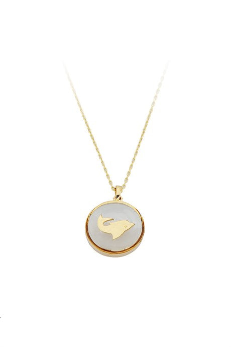 Solid Gold Dolphin Necklace | 14K (585) | 2.31 gr