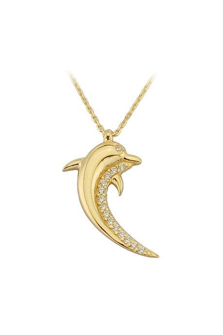 Solid Gold Dolphin Necklace | 14K (585) | 1.87 gr