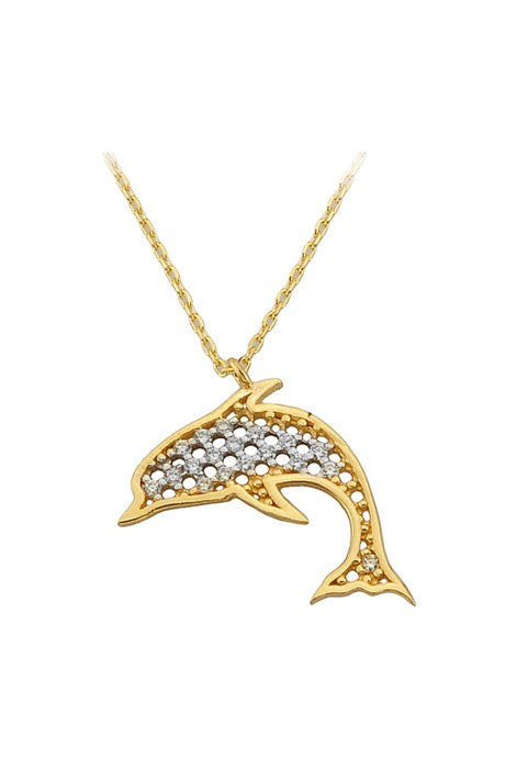 Collar de delfín de oro macizo | 14K (585) | 1,72 gramos