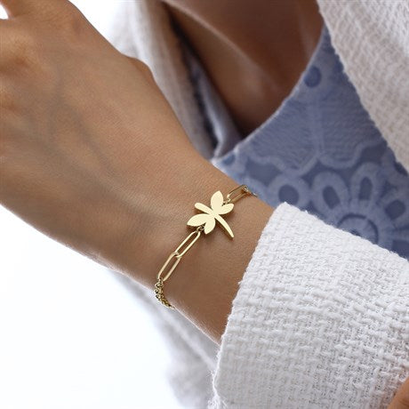 Pulsera de libélula de oro macizo | 14K (585) | 3,22 gramos