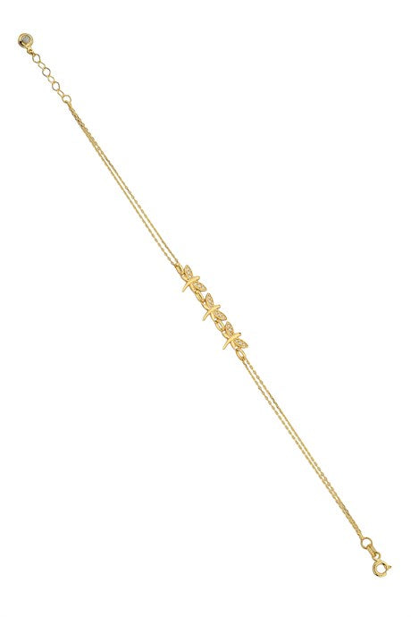 Solid Gold Dragonfly Bracelet | 14K (585) | 2.28 gr