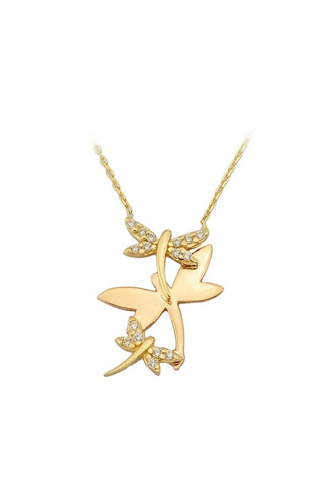 Solid Gold Dragonfly Necklace | 14K (585) | 1.95 gr