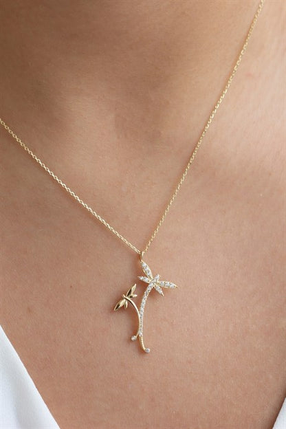 Solid Gold Dragonfly Necklace | 14K (585) | 2.34 gr