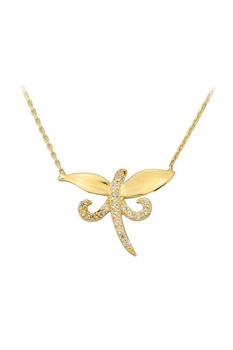 Solid Gold Dragonfly Necklace | 14K (585) | 1.93 gr