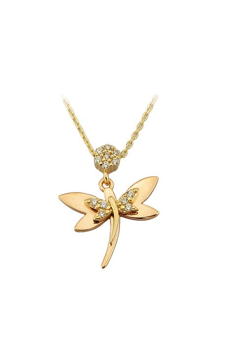 Solid Gold Dragonfly Necklace | 14K (585) | 1.92 gr