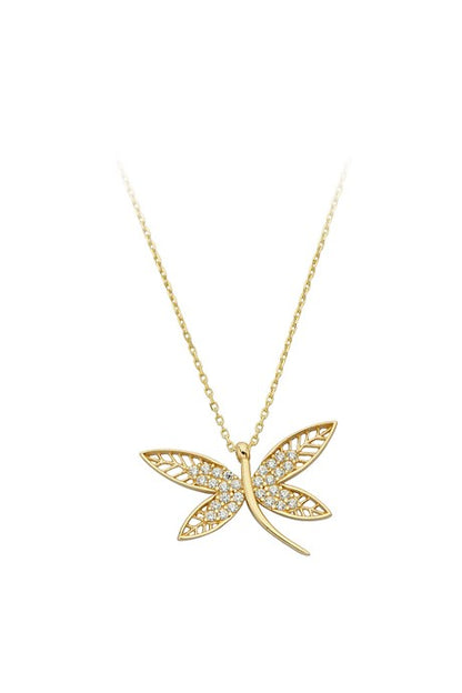 Solid Gold Dragonfly Necklace | 14K (585) | 2.00 gr