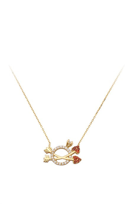 Collier flèche annelée en or massif | 14K (585) | 2,08 grammes