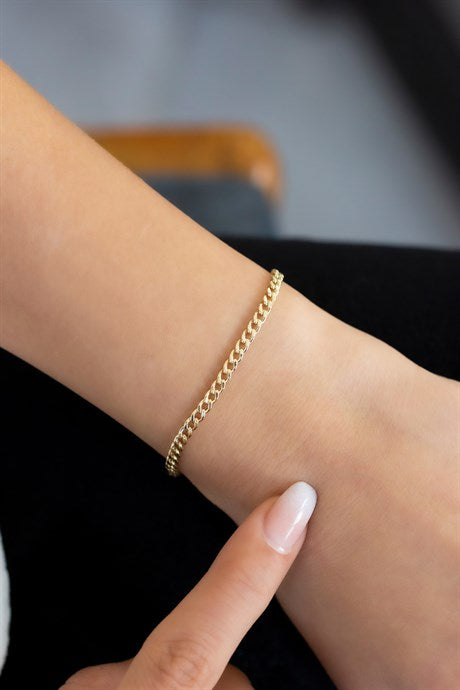 Pulsera de cadena de oro macizo | 14K (585) | 2,49 gramos