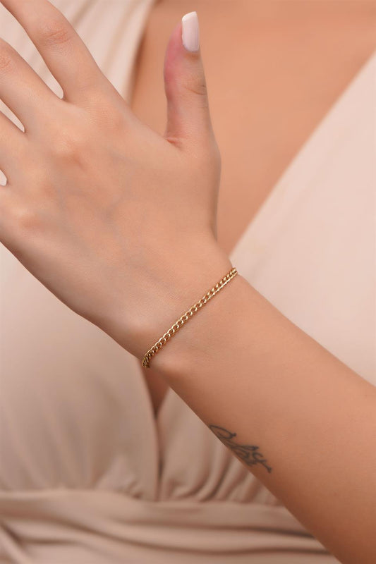 Solid Gold Chain Bracelet