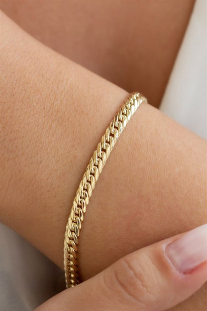 Pulsera de oro macizo con diseño de cuentas Dorica | 14K (585) | 4,49 gramos